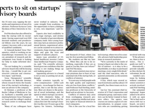 Business Times (21 June 2023): “Wanted: experts to sit on startups’ scientific advisory boards”